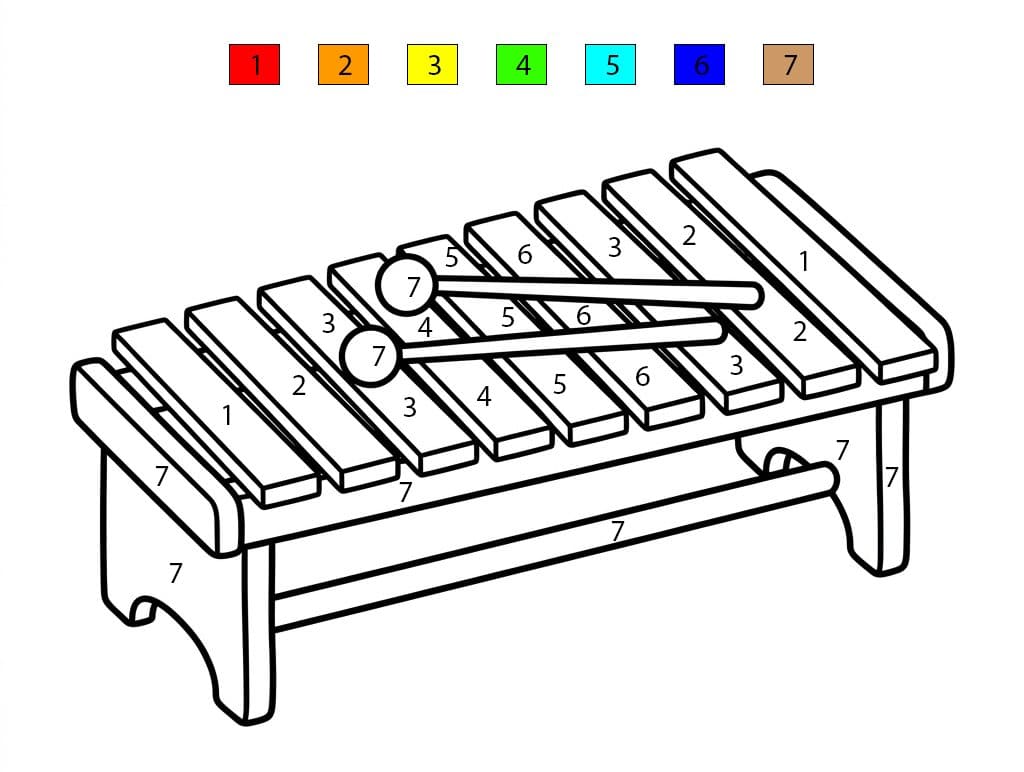Xylophone amusant Coloriage Magique