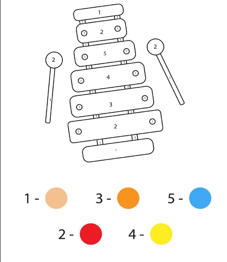 Xylophone brillant Coloriage Magique