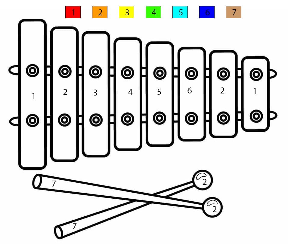 Xylophone classique Coloriage Magique