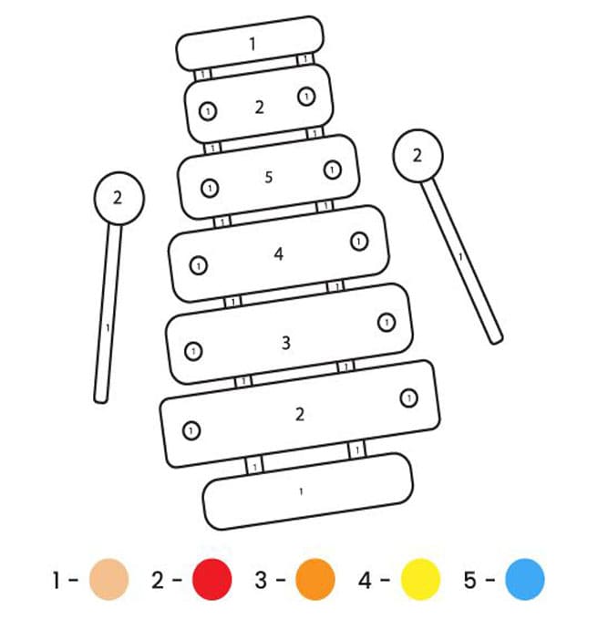 Xylophone facile Coloriage Magique