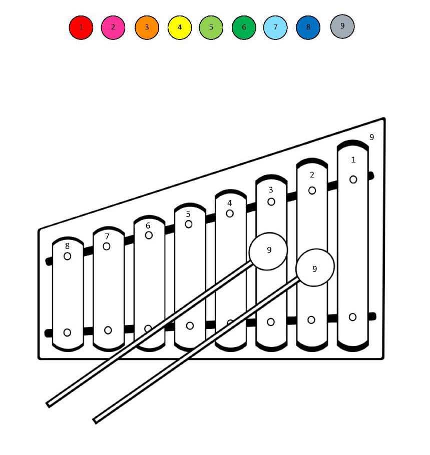 Xylophone ludique Coloriage Magique