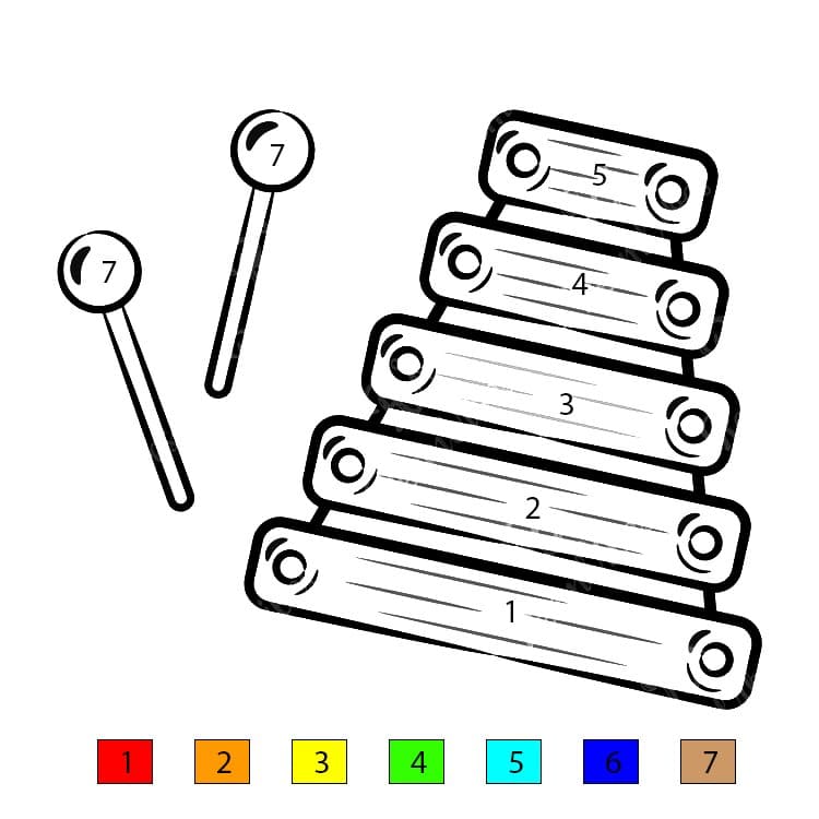 Xylophone réaliste Coloriage Magique