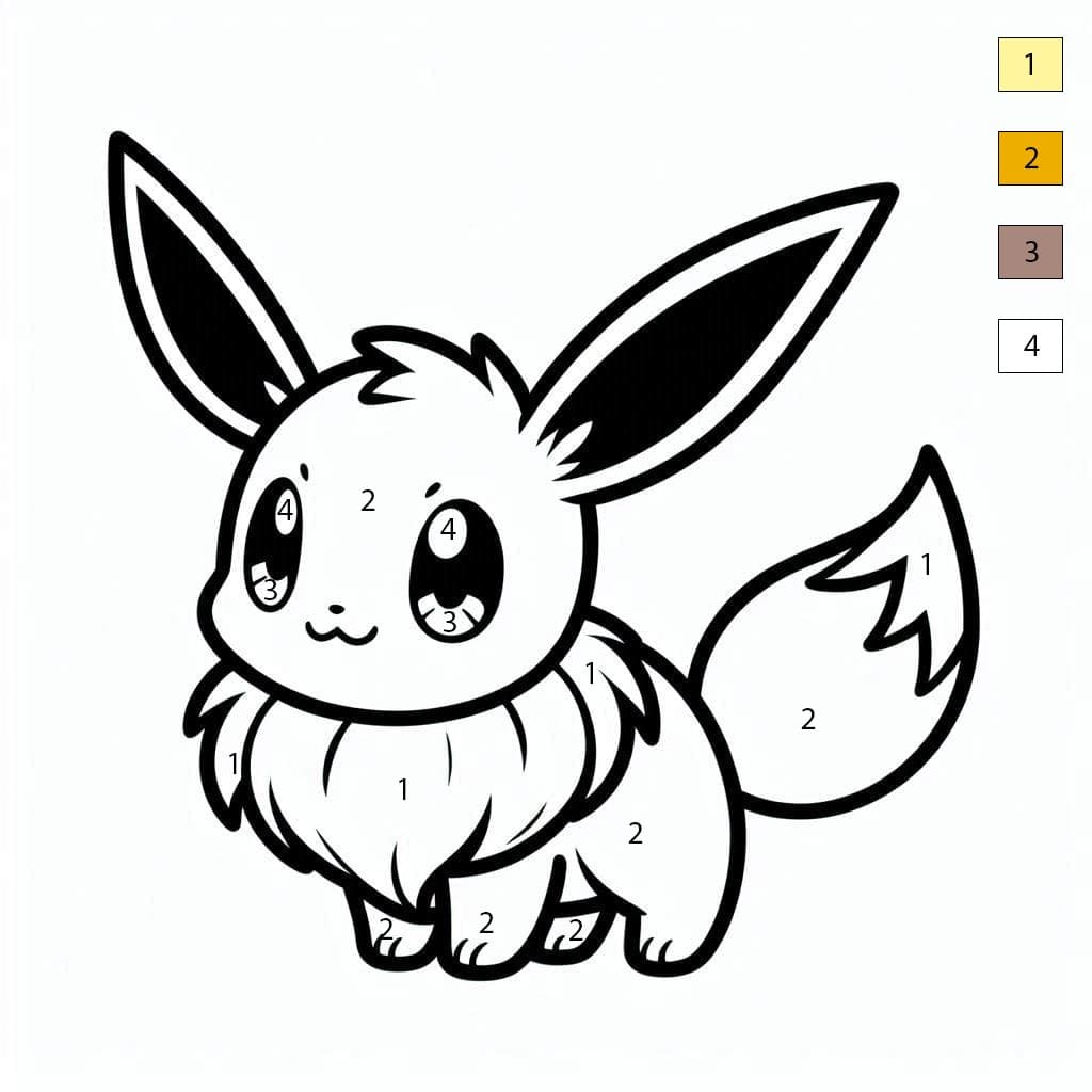 Évoli mignonne Coloriage Magique