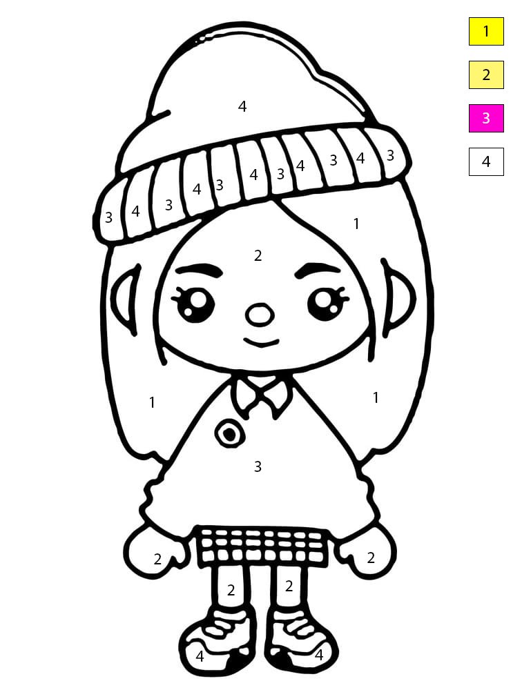Adorable fille Toca Boca Coloriage Magique