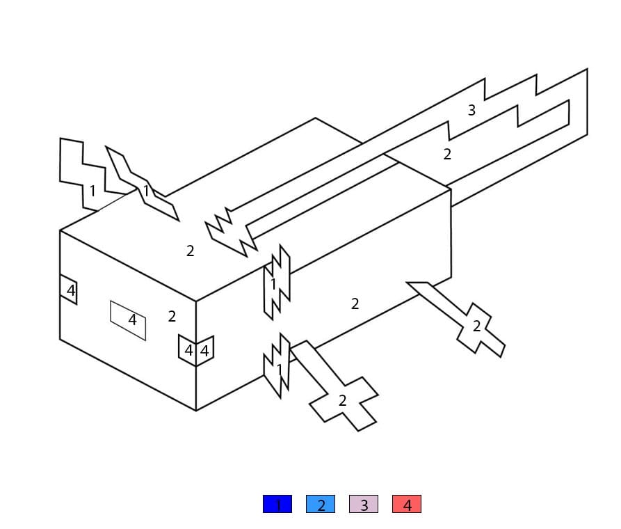 Axolotl Minecraft Coloriage Magique