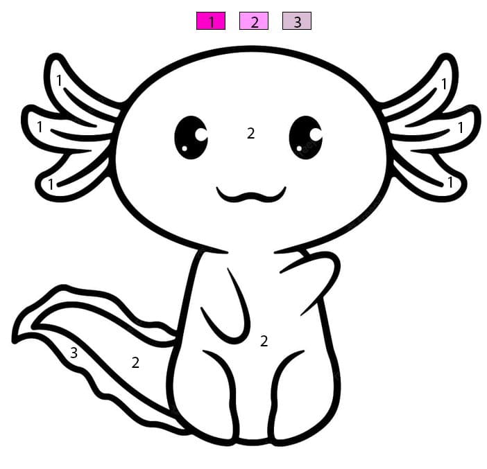 Axolotl amical Coloriage Magique