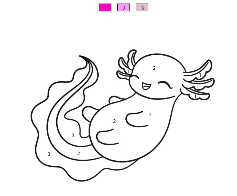 Axolotl joueur Coloriage Magique