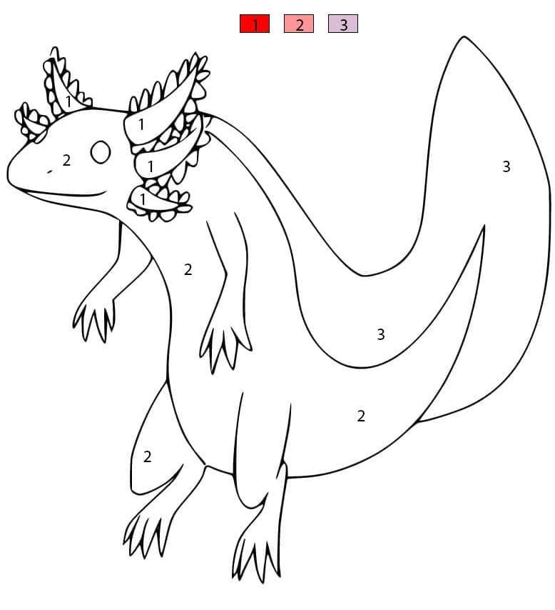 Axolotl réaliste Coloriage Magique