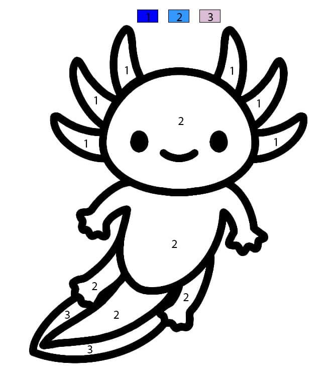 Bébé axolotl Coloriage Magique