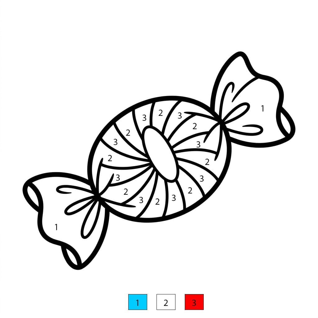 Bonbon coloré pastel Coloriage Magique