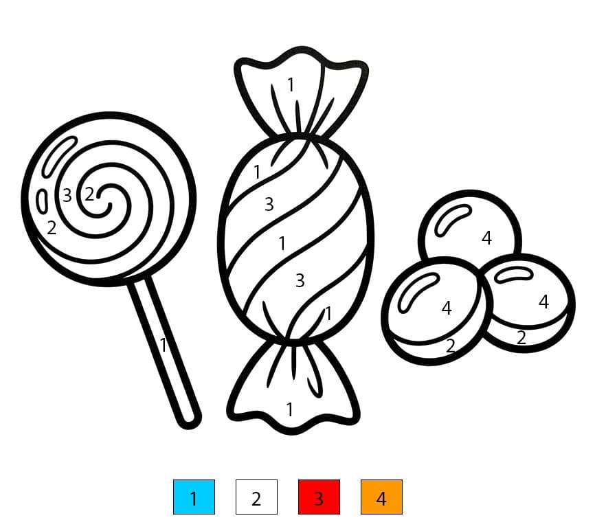 Bonbon doux Coloriage Magique