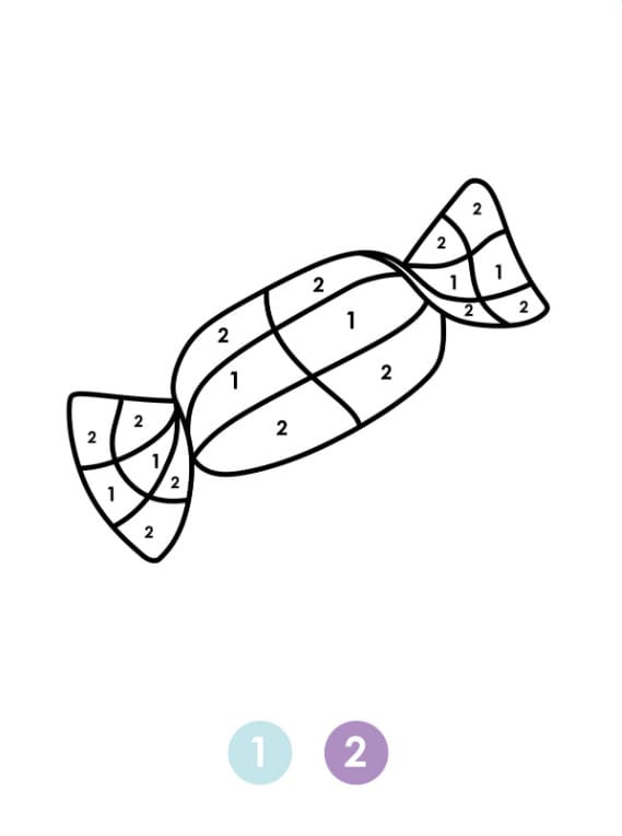 Bonbon gourmand Coloriage Magique