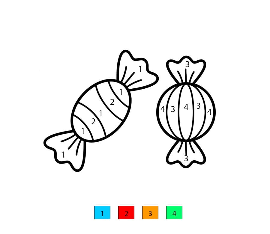 Bonbon mignon Coloriage Magique