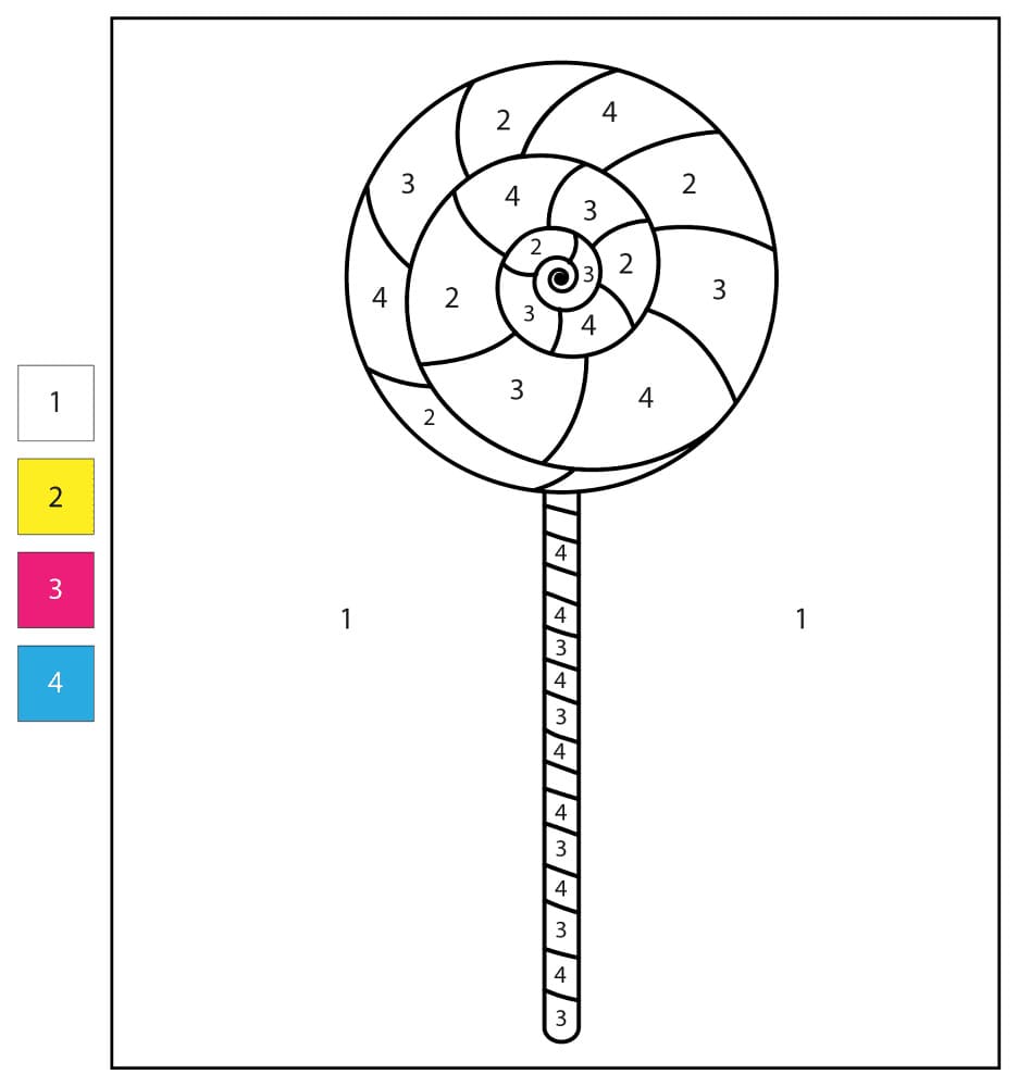 Bonbon scintillant Coloriage Magique