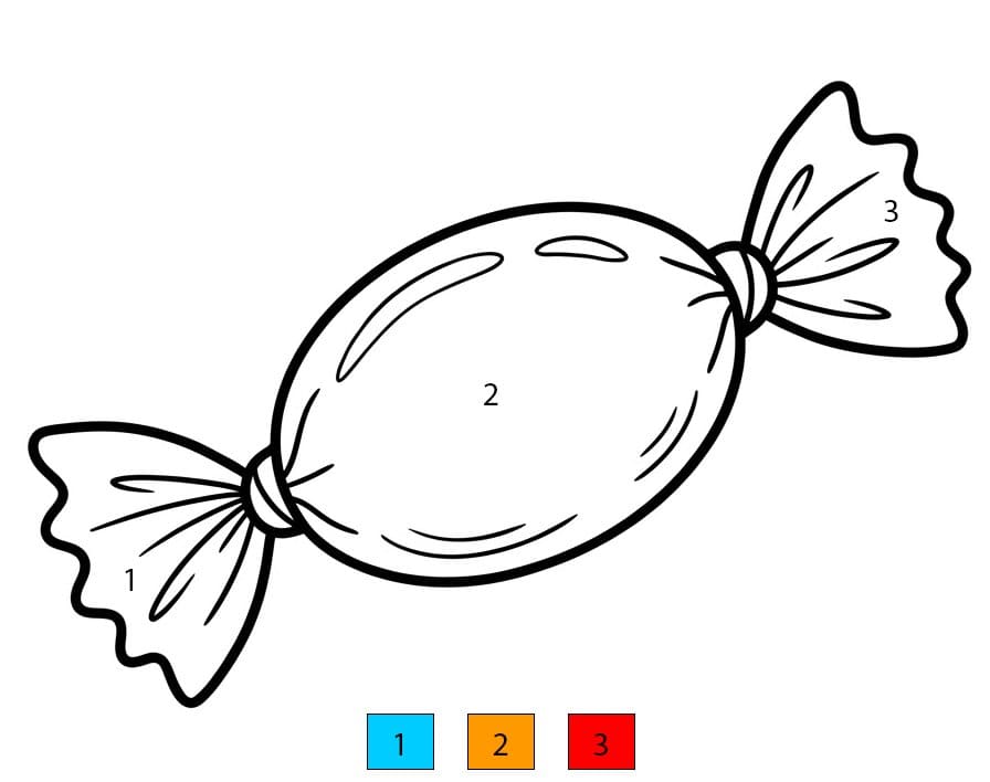 Bonbon sucré Coloriage Magique