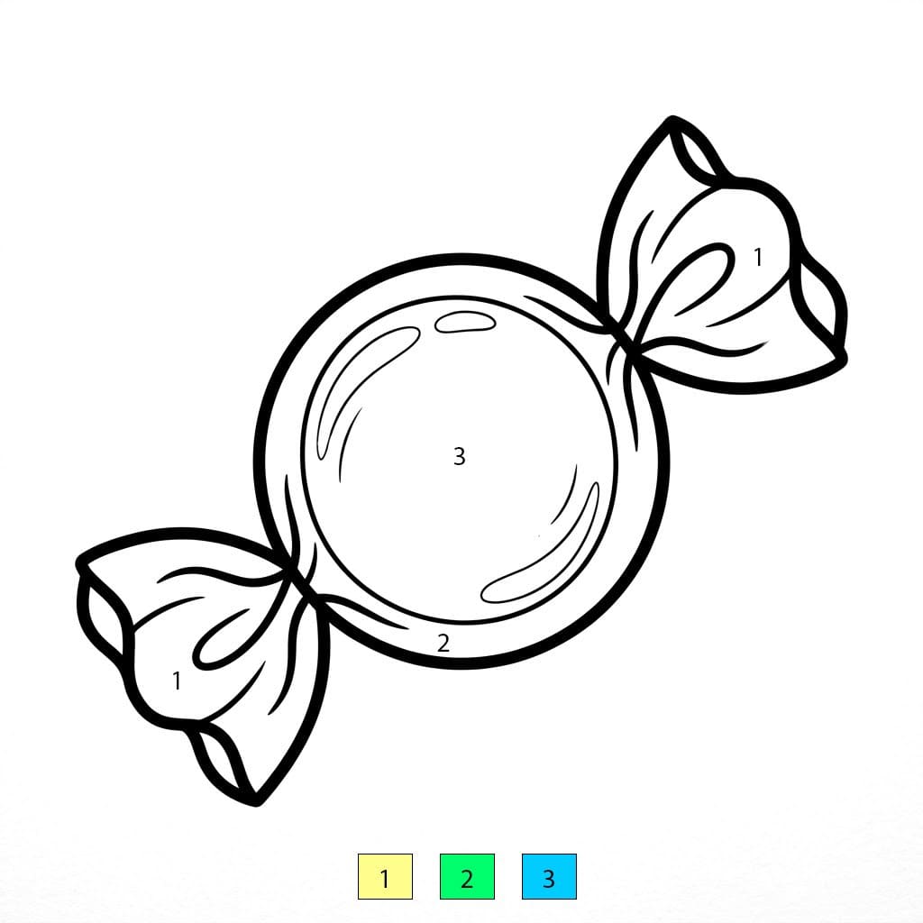 Bonbon sucré magique Coloriage Magique