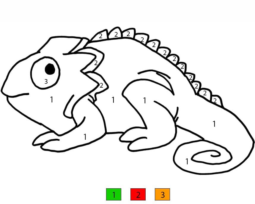 Caméléon élégant Coloriage Magique