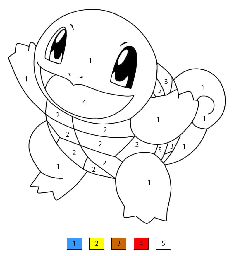 Coloriage Magique Carapuce anime Coloriage Magique