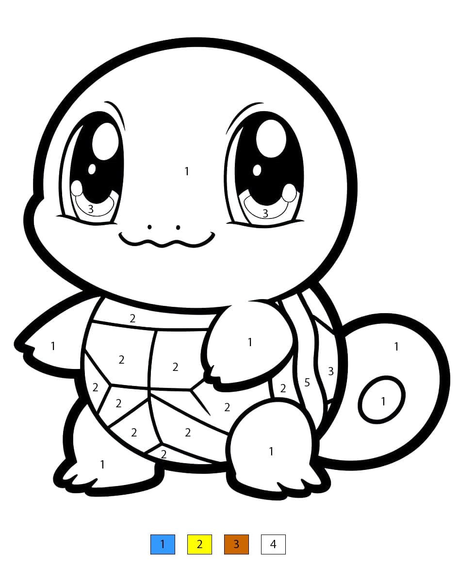 Carapuce chibi Coloriage Magique