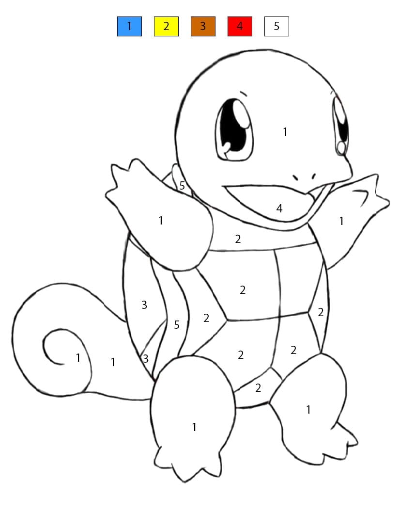 Carapuce de dessin animé Coloriage Magique