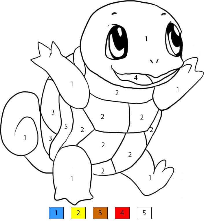 Coloriage Magique Carapuce joyeux Coloriage Magique