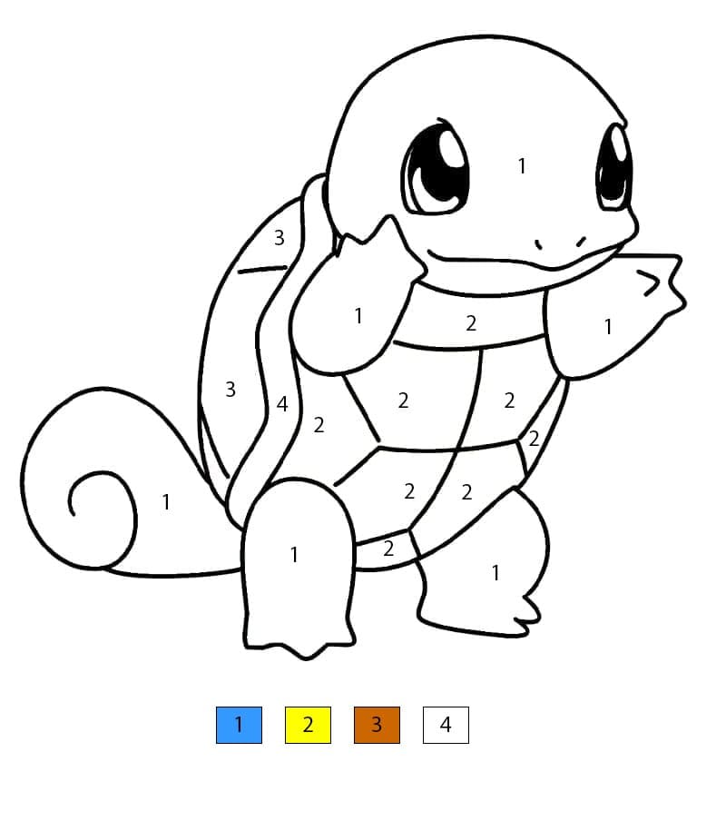 Coloriage Magique Carapuce mignon Coloriage Magique