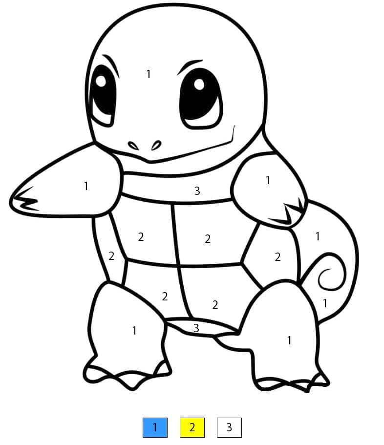Carapuce souriant Coloriage Magique