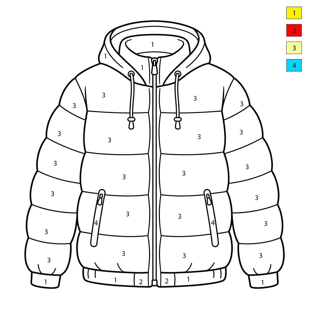 Doudoune d'hiver Vêtements Coloriage Magique