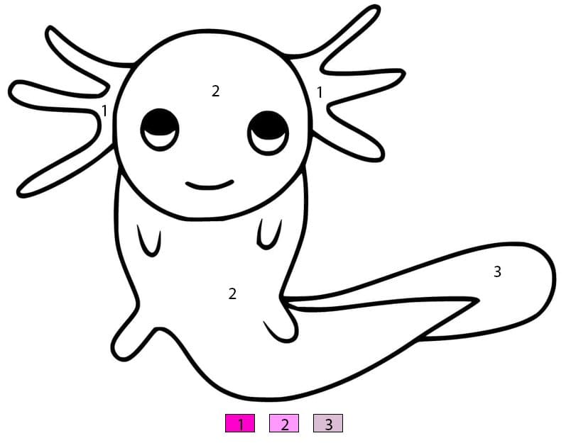 Facile Axolotl Coloriage Magique