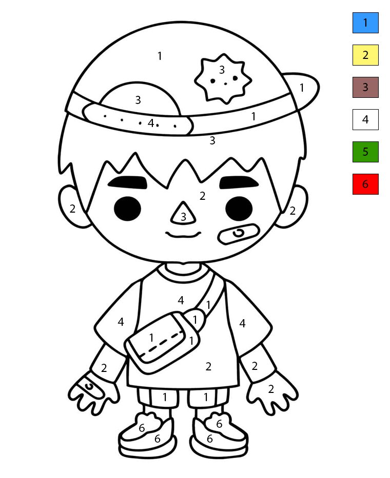 Garçon cool Toca Boca Coloriage Magique
