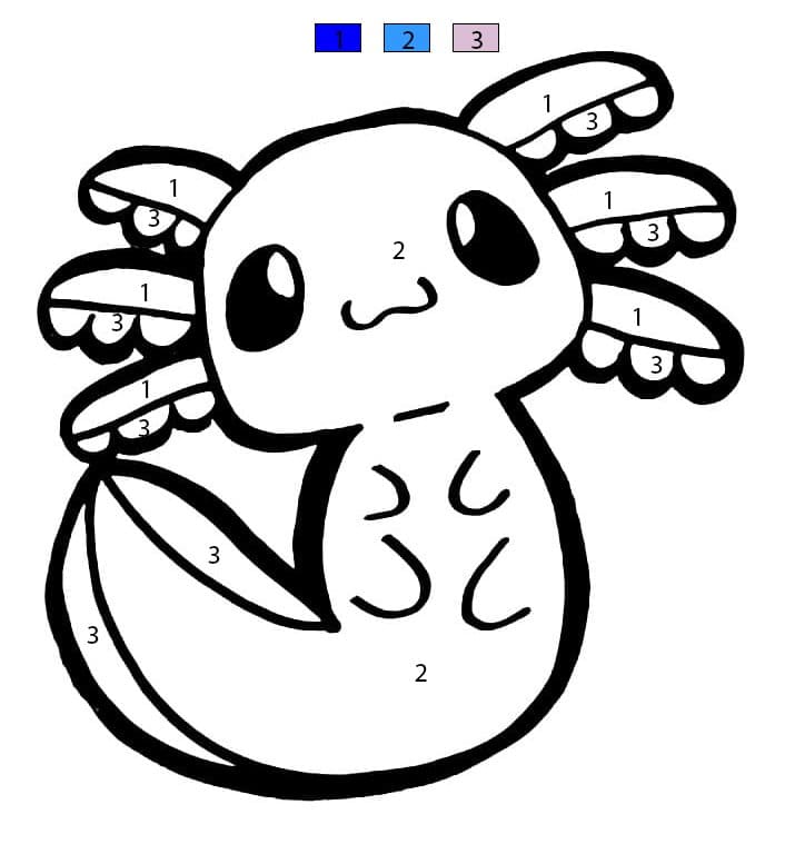 Petit Axolotl Coloriage Magique