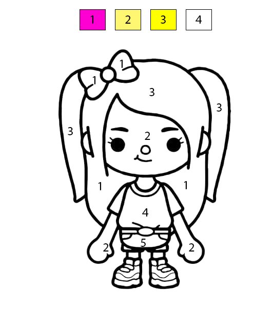 Petite fille Toca Boca Coloriage Magique