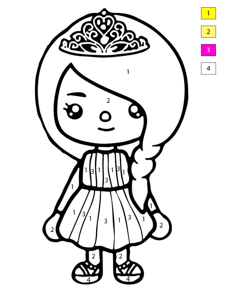 Princesse Toca Boca Coloriage Magique
