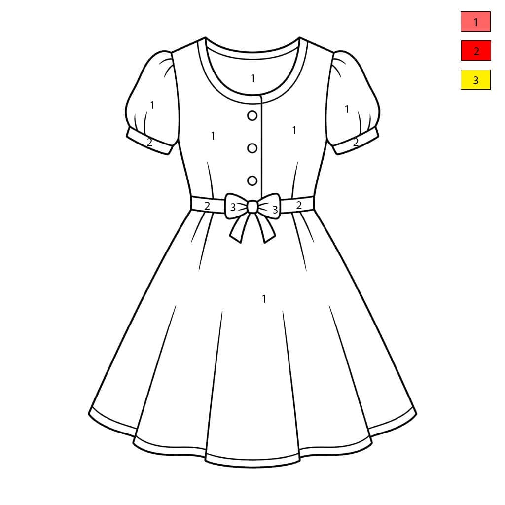 Robe Mignonne Coloriage Magique