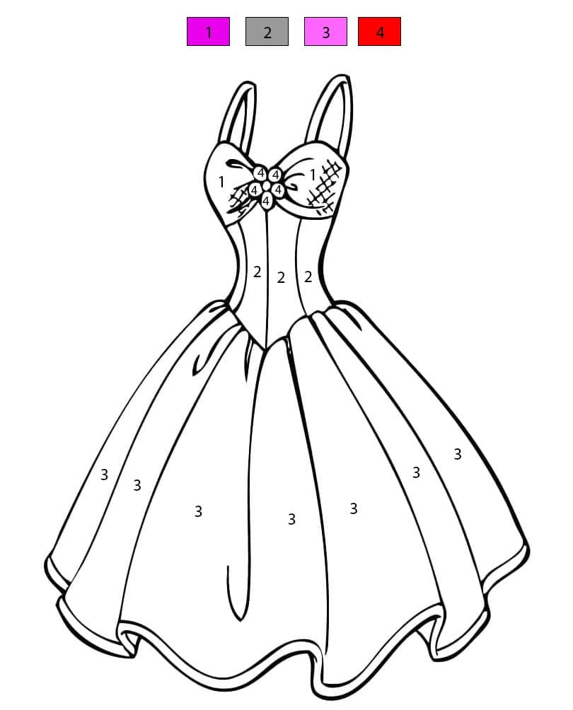 Robe Scintillante Coloriage Magique