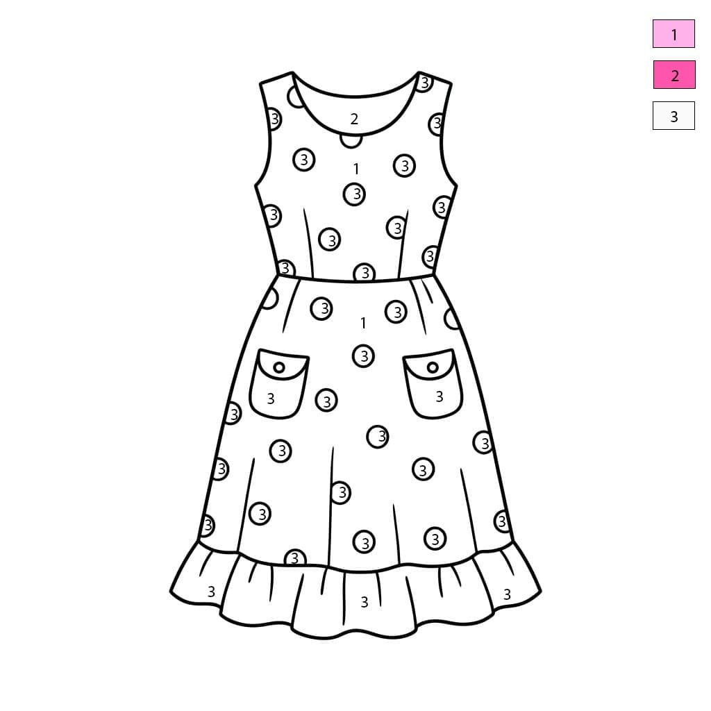 Robe d'Été Coloriage Magique