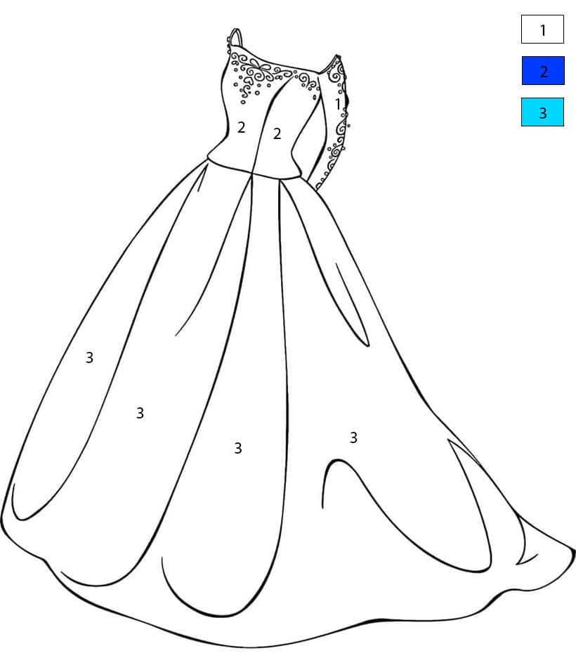 Robe de Bal Coloriage Magique