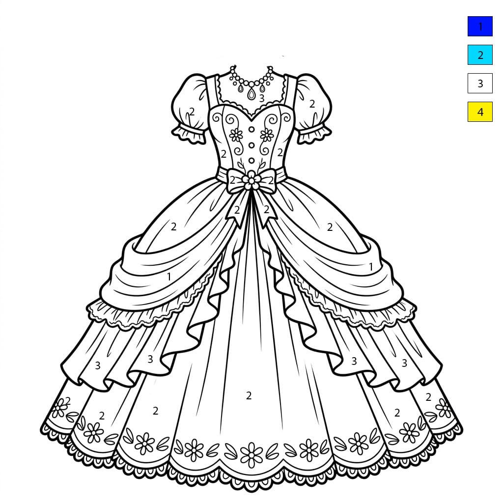 Robe de princesse Vêtements Coloriage Magique