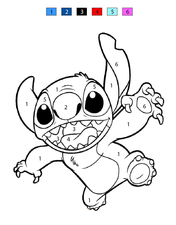 Stitch Coquin Coloriage Magique