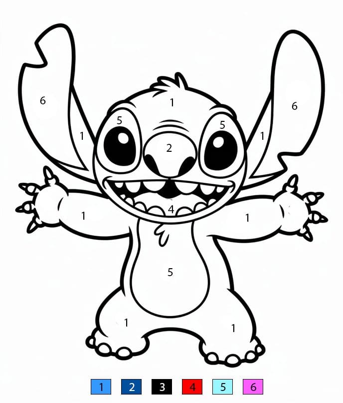 Stitch Étoilé Coloriage Magique