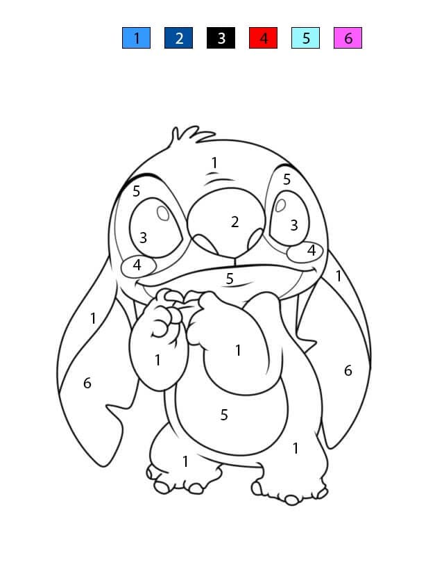 Stitch Mignon Coloriage Magique