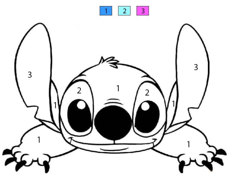 Stitch Rigolo Coloriage Magique