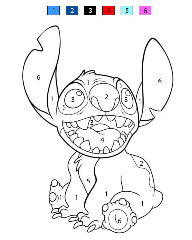 Stitch Sourire Coloriage Magique