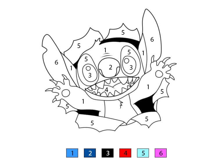 Stitch Tropical Coloriage Magique