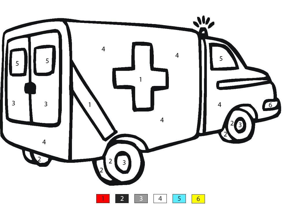 Ambulance dynamique Coloriage Magique