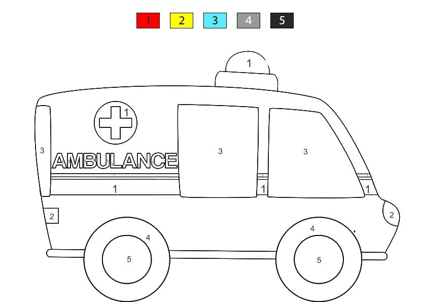 Ambulance efficace Coloriage Magique