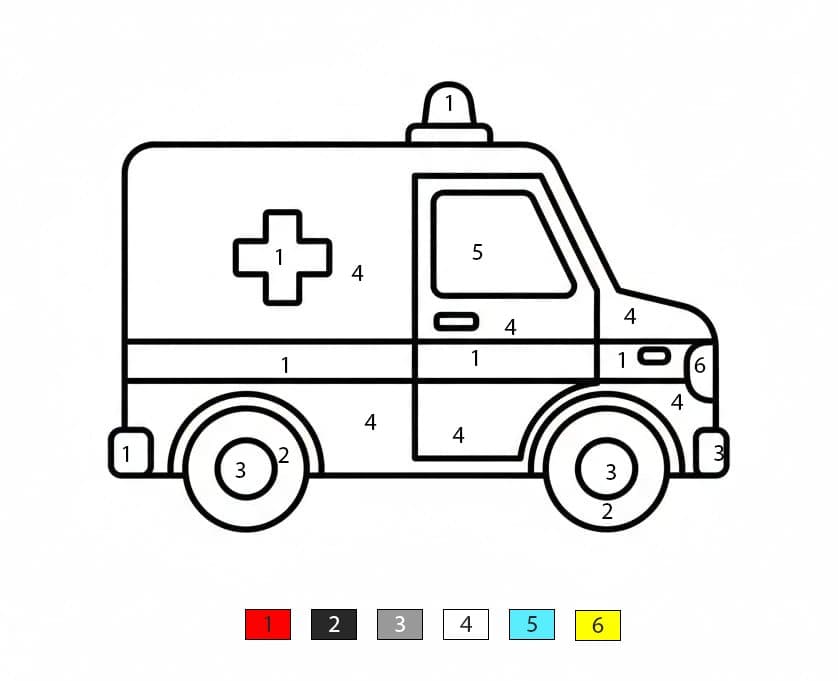 Ambulance héroïque Coloriage Magique