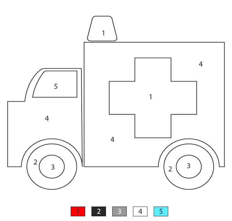 Ambulance médicale rapide Coloriage Magique