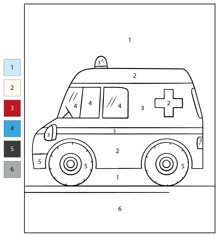 Ambulance rapide Coloriage Magique