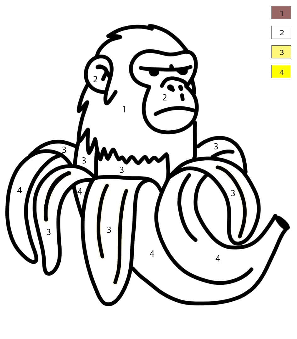 Brainrot Chimpanzini Bananini Coloriage Magique